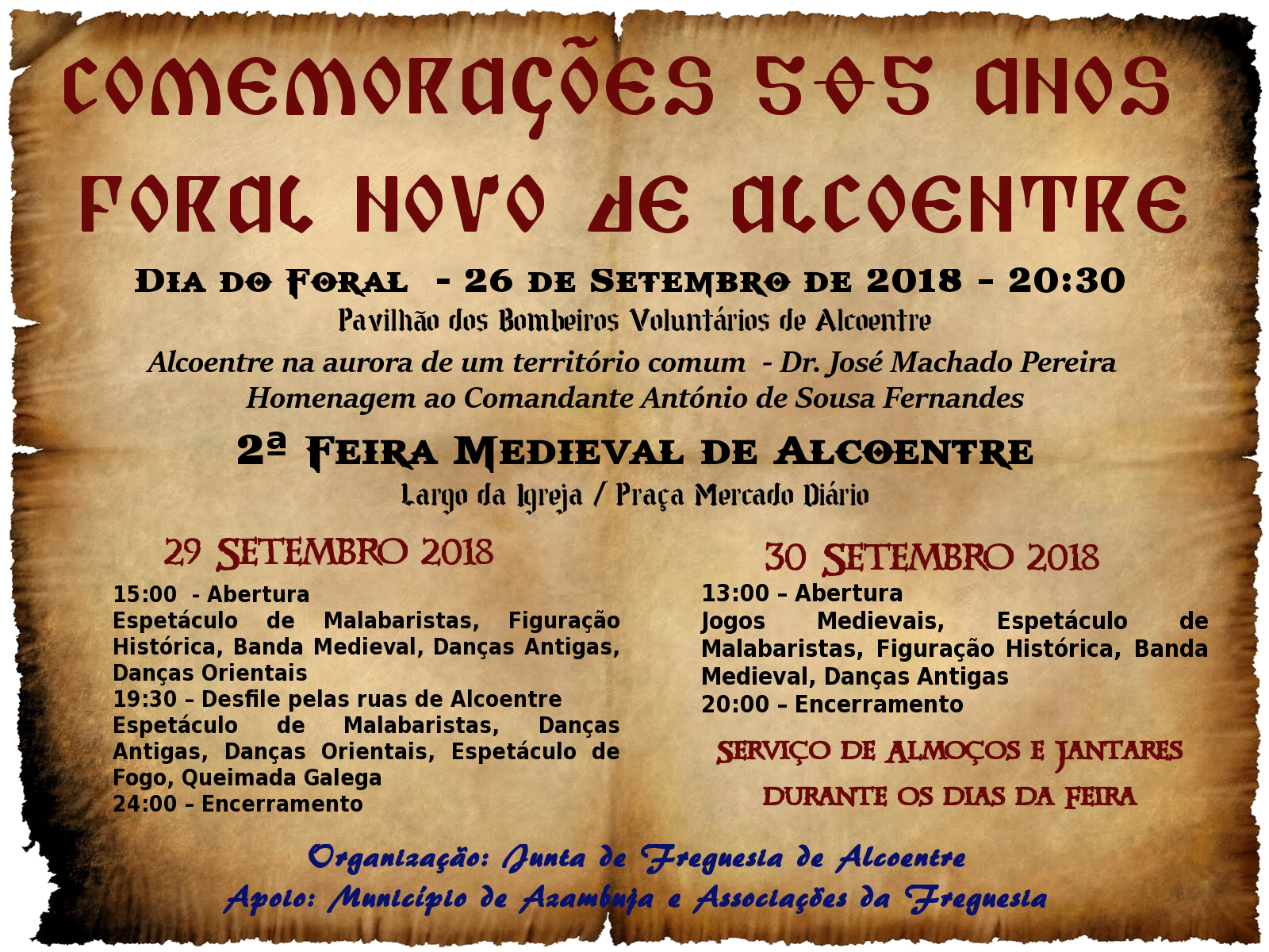 prog feira medieval Alcoentre2018