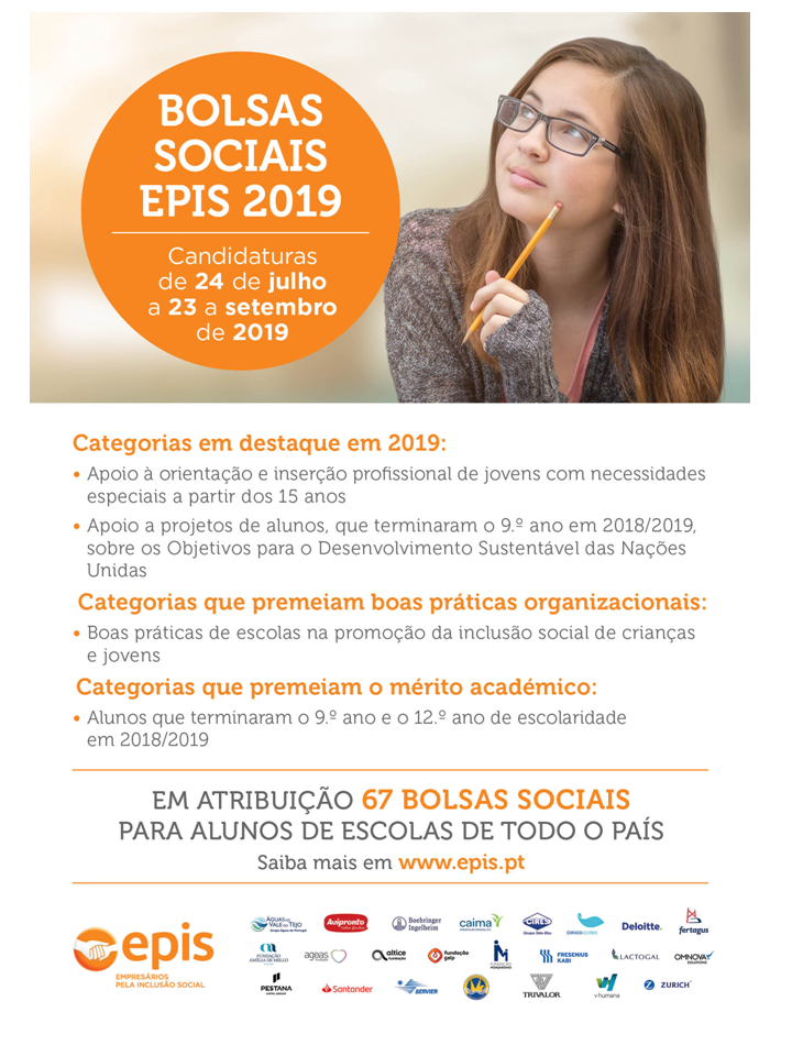 Cartaz Bolsas Sociais EPIS 2019